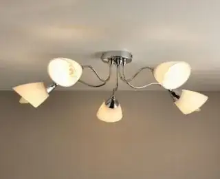 ceiling lamp with five separate bulbs